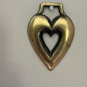 Solid brass heart medallion